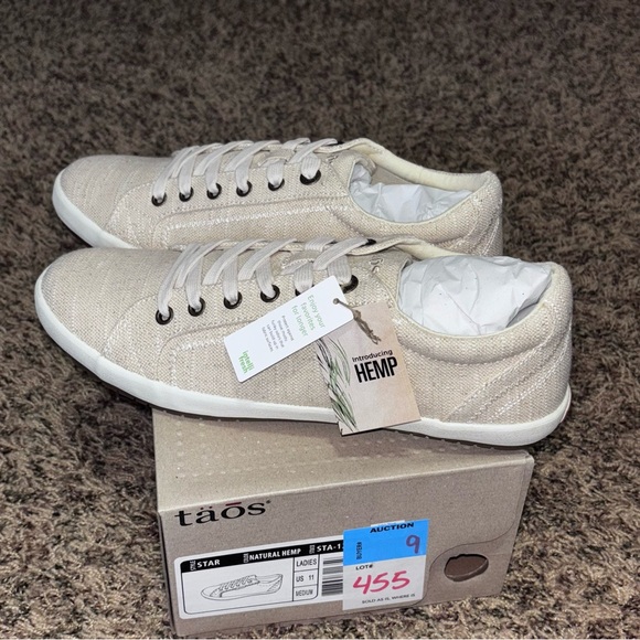 NEW Women’s Taos Star Natural Hemp Sneakers Shoes size 11 - Picture 1 of 7